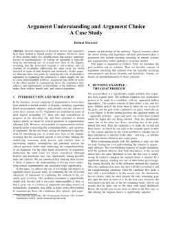 Argument Understanding and Argument Choice
