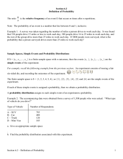Section 6.2 &ndash; Definition of Probability 1 Section 6.2 Definition of