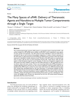 Theranostics The Many Spaces of uPAR: Delivery of Theranostic