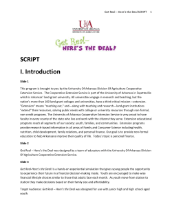 Get Real Here`s the Deal-Script - Smart Investing @ Your Library
