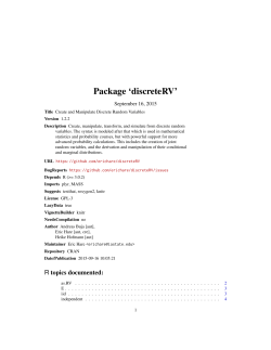 Package `discreteRV`