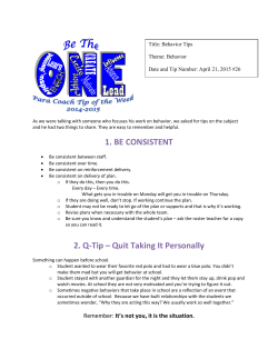 1. BE CONSISTENT 2. Q-Tip &ndash; Quit Taking It Personally