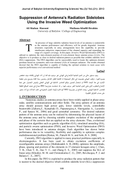 Suppression of Antennas Radiation Sidelobes Using Particle Swarm