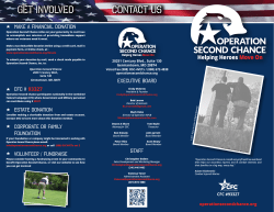 Get Involved Contact Us - Operation Second Chance