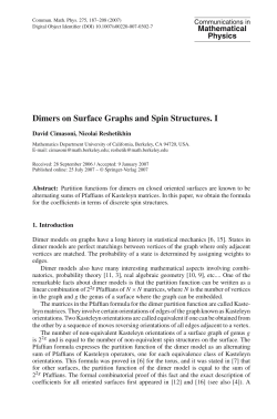Dimers on Surface Graphs and Spin Structures. I