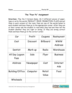 The &ldquo;Four Ps&rdquo; Worksheet Directions