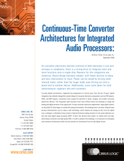 Continuous-Time Converter Architectures for