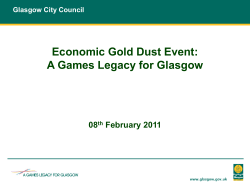 Economic Gold Dust Event: A Games Legacy for Glasgow 08 th