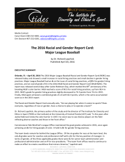 The 2016 Racial and Gender Report Card: Major League Baseball