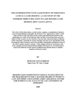 The gendered effects of gazzetement of indigenous land as a game