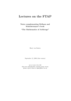 Lectures on the FTAP