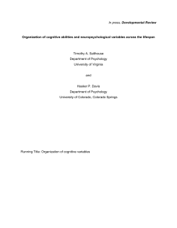 Organization of cognitive abilities and neuropsychological variables