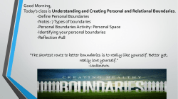 Personal Boundaries