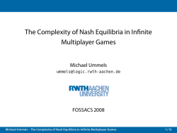 The Complexity of Nash Equilibria in Infinite - RWTH