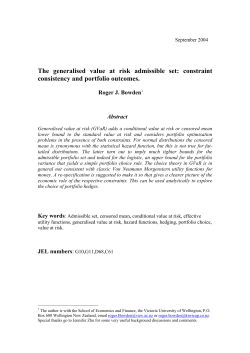 The generalised value at risk admissible set