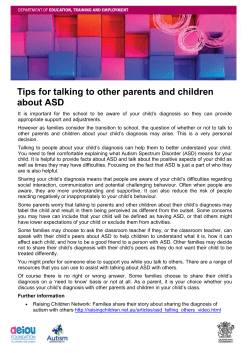 Tips for talking to other parents and children about ASD
