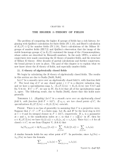 THE HIGHER K-THEORY OF FIELDS The problem of computing the