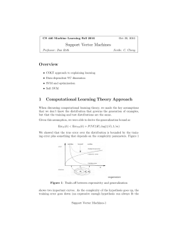 Support Vector Machines Overview 1 Computational