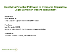 Identifying Potential Pathways to Overcome Regulatory/ Legal
