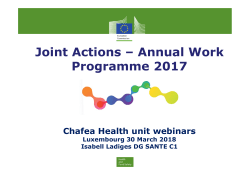 Joint Actions &ndash; Annual Work Programme 2017