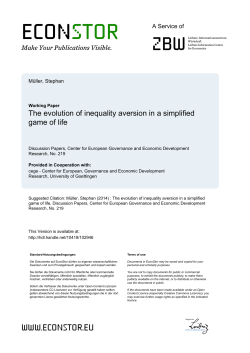 The evolution of inequality aversion in a simplified game of life