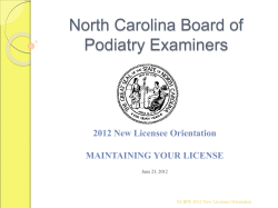 North Carolina Board of Podiatry Examiners