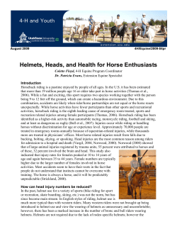 Helmets, Heads, and Health for Horse Enthusiasts - Utah 4-H