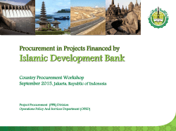Procurement in Projects Financed by Islamic Development Bank