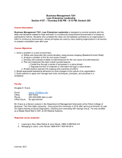 Business Management 7241 Lean Enterprise Leadership Section