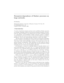 Parameter-dependence of Markov processes on large networks