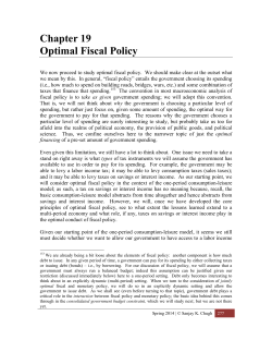 Chapter 19 Optimal Fiscal Policy