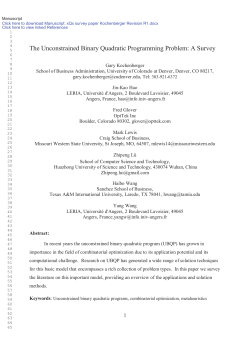 The Unconstrained Binary Quadratic Programming Problem: A Survey