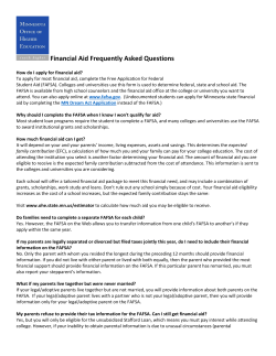 Financial Aid Frequently Asked Questions