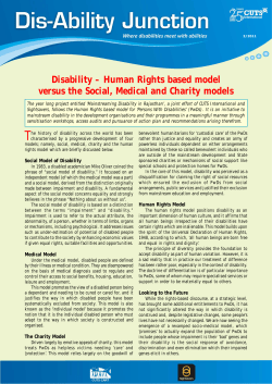 Disability &ndash; Human Rights based model versus the Social, Medical