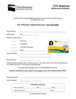 CTC One Card Replacement Request