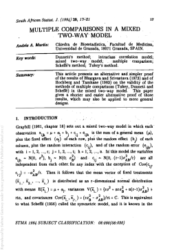 MULTIPLE COMPARISON,S IN A MIXED TWO