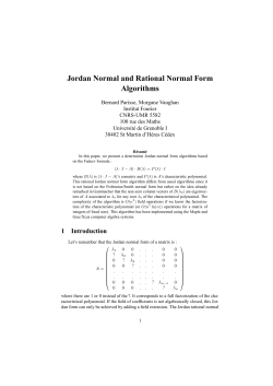 Jordan Normal and Rational Normal Form Algorithms