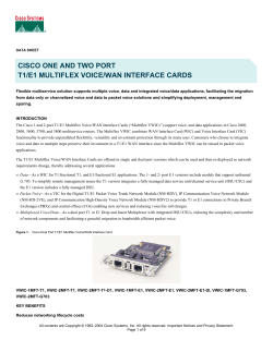 Cisco One and Two Port T1/E1 Multiflex Voice/WAN Interface Card
