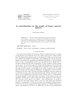 A contribution to the study of fuzzy metric spaces - RiuNet