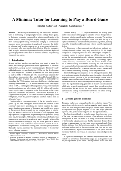 A Minimax Tutor for Learning to Play a Board Game