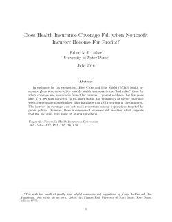 Does Health Insurance Coverage Fall when Nonprofit Insurers