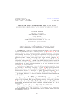 Existence and Uniqueness of Solutions to an Aggregation
