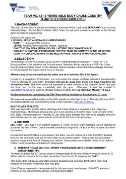 13-19 Years Able Body Selection Guidelines