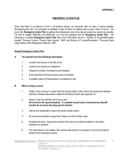 APPENDIX 2 EMERGENCY ACTION PLAN Given that there is an