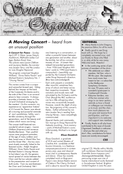 A Moving Concert &ndash; heard from an unusual position