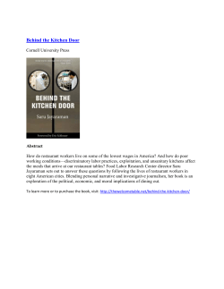 Behind the Kitchen Door - Goldman School of Public Policy