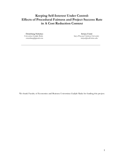 Keeping Self-Interest Under Control: Effects of Procedural Fairness