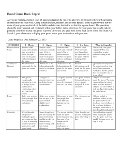 Board Game Book Report