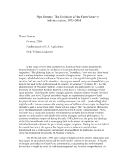 Pipe Dreams: The Evolution of the Farm Security