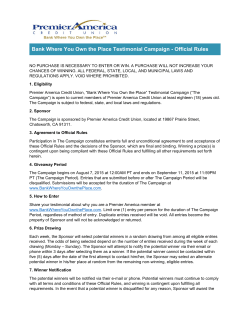 Official Rules - Premier America Credit Union